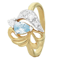 обзорное фото Серебряное кольцо К3ФТ1/084  Кольца с позолотой