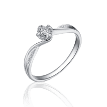 обзорное фото Кольцо из белого золота с бриллиантами 030936  Золотые кольца для помолвки с бриллиантом
