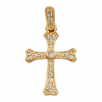 обзорное фото Золотой крестик 1,4,0745  Декоративные золотые крестики