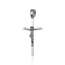 обзорное фото Крестик из белого золота с Иисусом 026474  Золотые крестики