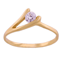 обзорное фото Золотое кольцо с фианитом 18148  Золотые кольца для помолвки с цирконием