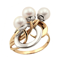 обзорное фото Кольцо с жемчугом 330313 Золотые кольца с жемчугом обзорное фото Кольцо с жемчугом 330313  Золотые кольца с жемчугом
