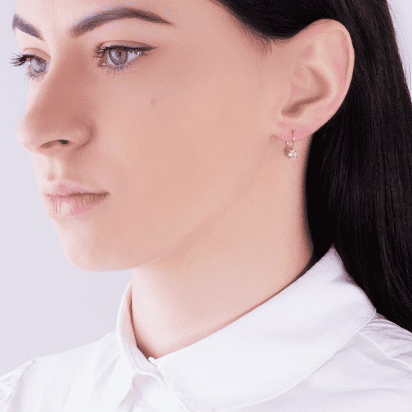 Детские золотые серьги с фианитом  9206218 фото