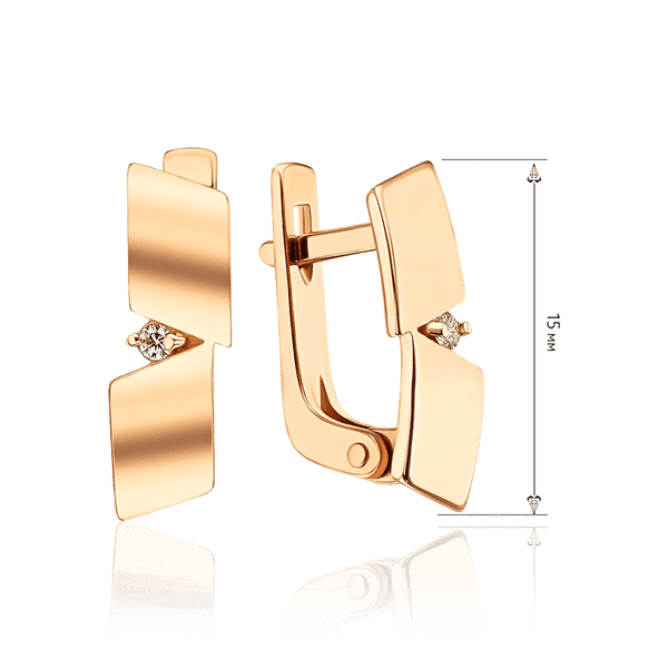 серьги золотые с бриллиантом