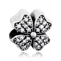 оглядове фото Срібний підвіс-шарм в стилі Пандора Квітка з фіанітами 024812