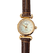 обзорное фото Женские золотые часы с кожаным ремешком 036124  Золотые часы