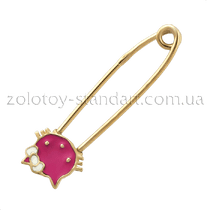 обзорное фото Золотая булавка «Hello Kitty» 09110 Золотые булавки обзорное фото Золотая булавка «Hello Kitty» 09110  Золотые булавки