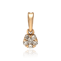 обзорное фото Золотой кулончик с фианитами 035783 Золотые подвески обзорное фото Золотой кулончик с фианитами 035783  Золотые подвески