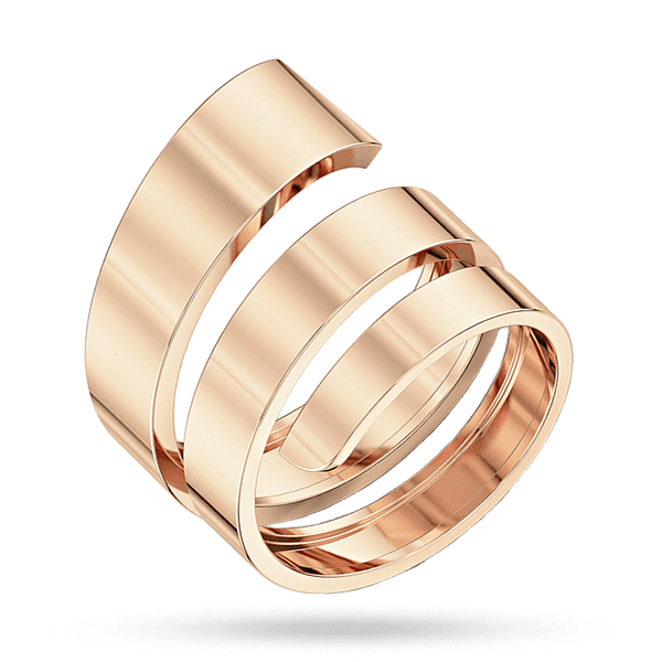 Широкое золотое кольцо Спираль без вставок 041212 детальное изображение ювелирного изделия Золотые кольца без вставок