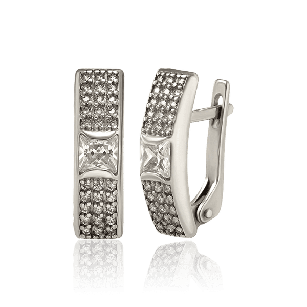 Серебряные женские сережки с россыпью фианитов 034859 детальное изображение ювелирного изделия Серебряные серьги Серебряные женские сережки с россыпью фианитов 034859 детальное изображение ювелирного изделия Серебряные серьги