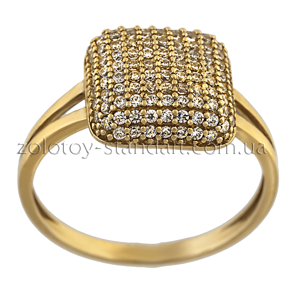 Золотое кольцо с цирконием 151525 детальное изображение ювелирного изделия Золотые кольца с фианитом