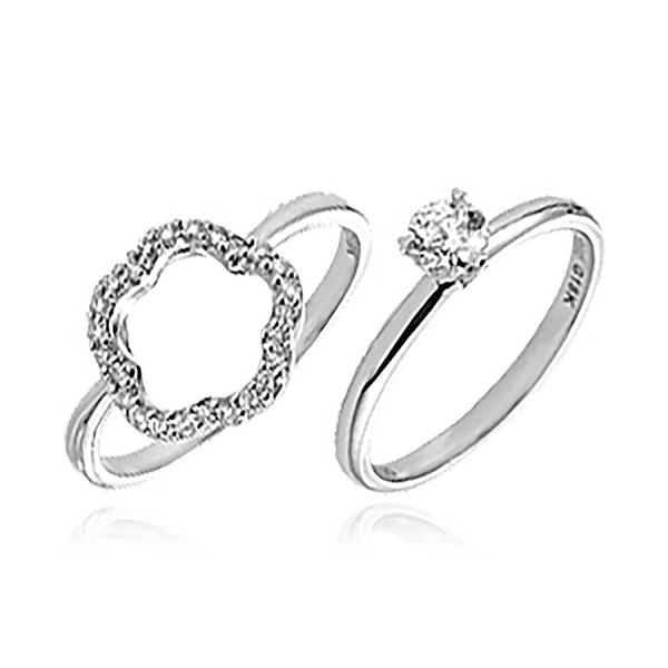 двойное кольцо из белого золота двойное кольцо из белого золота