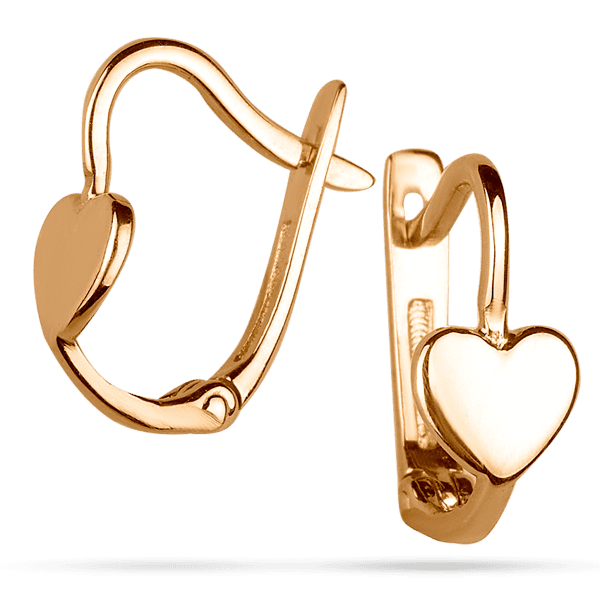 Золотые серьги для девочки Сердечко 036294 детальное изображение ювелирного изделия Серьги без камней