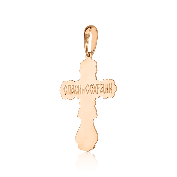 Золотой крестик с Роспятием из красного и белого золота Золотой крестик с Роспятием из красного и белого золота