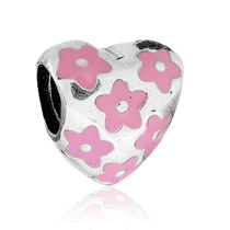 обзорное фото Серебряный подвес-шарм Сердце с цветочками и эмалью 025018 Серебряные подвесы-шармы (бусины) обзорное фото Серебряный подвес-шарм Сердце с цветочками и эмалью 025018  Серебряные подвесы-шармы (бусины)