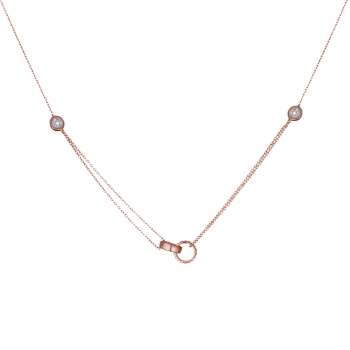 Золоте кольє в слиті Карт'є з обручками 032474 детальне зображення ювелірного виробу