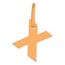 обзорное фото Золотой кулон буква Х 023648  Подвески буквы из золота