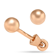 обзорное фото Золотые серьги гвоздики Шарики 029099 Серьги без камней обзорное фото Золотые серьги гвоздики Шарики 029099  Серьги без камней