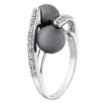 обзорное фото Серебряное кольцо К2Ж1Ф/409  Серебряные кольца со вставками