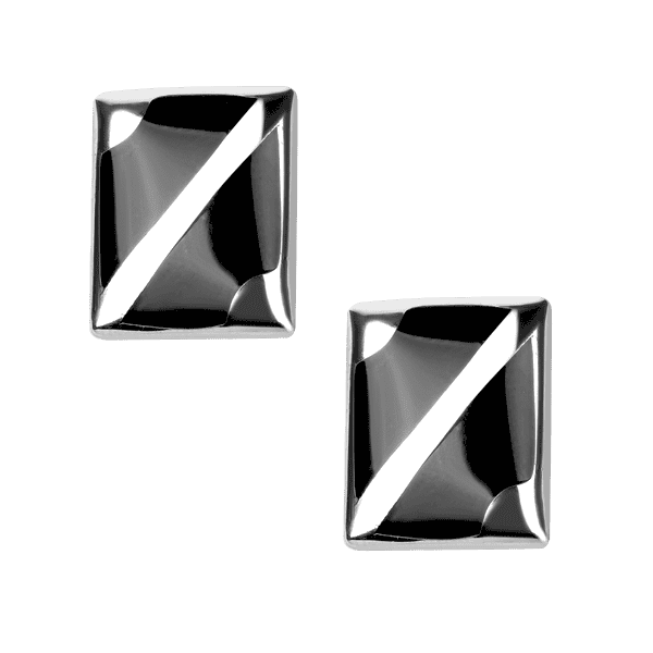 Запонки зі срібла 925 проби з емаллю 027789 детальне зображення ювелірного виробу Запонки зі срібла 925 проби з емаллю 027789 детальне зображення ювелірного виробу