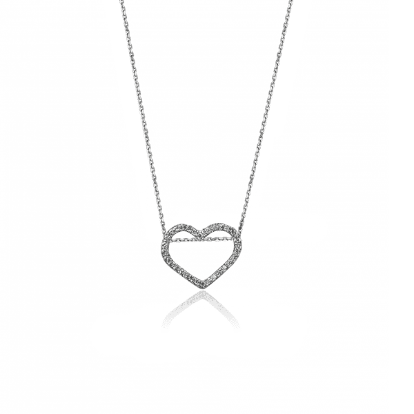 Серебряное колье Сердце 026031 детальное изображение ювелирного изделия Серебряные колье Серебряное колье Сердце 026031 детальное изображение ювелирного изделия Серебряные колье