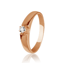 обзорное фото Золотое кольцо с бриллиантом R0471  Золотые кольца для помолвки с бриллиантом