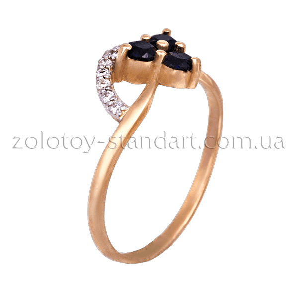 Золотое кольцо с сапфиром и бриллиантами  Золотое кольцо с сапфиром и бриллиантами