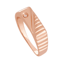 обзорное фото Золотой перстень с фианитом 026561  Золотые печатки и кольца для мужчин