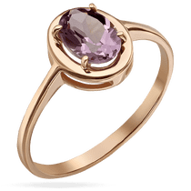 обзорное фото Золотое кольцо лаконичное с аметистом 036953 Золотые кольца обзорное фото Золотое кольцо лаконичное с аметистом 036953  Золотые кольца