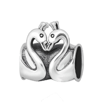 обзорное фото Серебряный подвес-шарм Лебеди 025044  Серебряные подвесы-шармы (бусины)