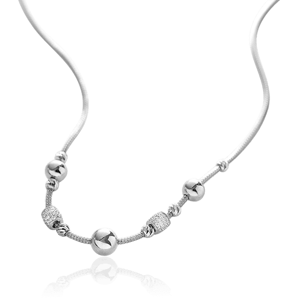 Женское колье из белого золота Бусины 032864 детальное изображение ювелирного изделия Золотые колье с камнями