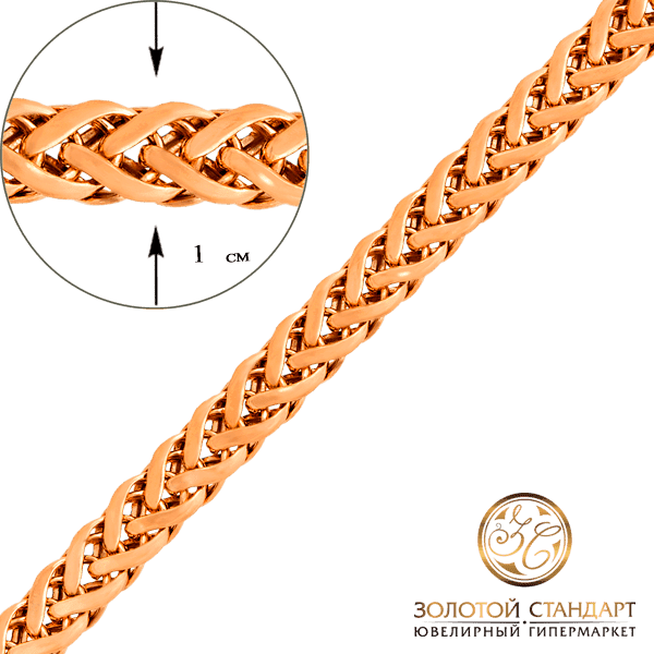 Золотая цепочка Спига плоская Золотая цепочка Спига плоская