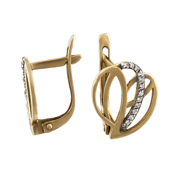 Золоті сережки з цирконієм 21133 детальне зображення ювелірного виробу Золоті сережки з цирконієм 21133 детальне зображення ювелірного виробу