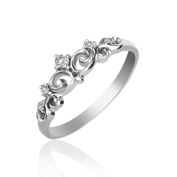 Кольцо Корона из белого золота с бриллиантом 028471 детальное изображение ювелирного изделия Золотые кольца с бриллиантами Кольцо Корона из белого золота с бриллиантом 028471 детальное изображение ювелирного изделия Золотые кольца с бриллиантами