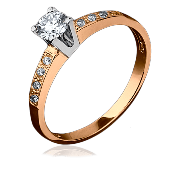 Кольцо из красного золота с бриллиантами 