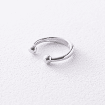 обзорное фото Серьга-каффа в белом золоте без вставок 041001  Золотые серьги без вставок