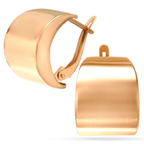 обзорное фото Глянцевые сережки золотые с английским замком Бритни 034074  Золотые серьги