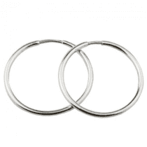 обзорное фото Серебряные серьги-кольца Конго, диаметр 2 см 037749  Серебряные серьги без вставок