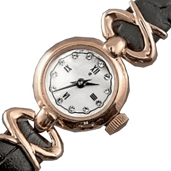 Золотые часы с кожаным ремешком Винтаж 036228 детальное изображение ювелирного изделия Женские золотые часы Золотые часы с кожаным ремешком Винтаж 036228 детальное изображение ювелирного изделия Женские золотые часы