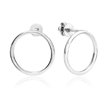 обзорное фото Минималистические Круг из серебра 925 пробы  036868  Серебряные серьги