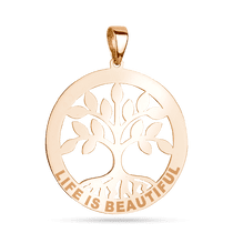 обзорное фото Золотой подвес в красном золоте "Дерево Жизни", "Жизнь прекрасна" 038037 Золотой кулон Дерево жизни обзорное фото Золотой подвес в красном золоте "Дерево Жизни", "Жизнь прекрасна" 038037  Золотой кулон Дерево жизни