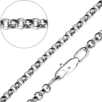 обзорное фото Цепочка из белого золота Ролло (Шопард) 031974  Полновесные золотые цепочки