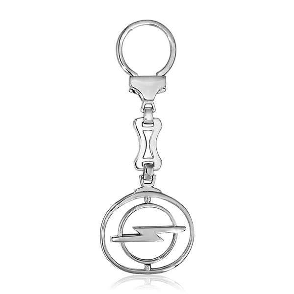 Серебряный брелок для ключей с логотипом авто Опель 035906 детальное изображение ювелирного изделия Серебряные брелки