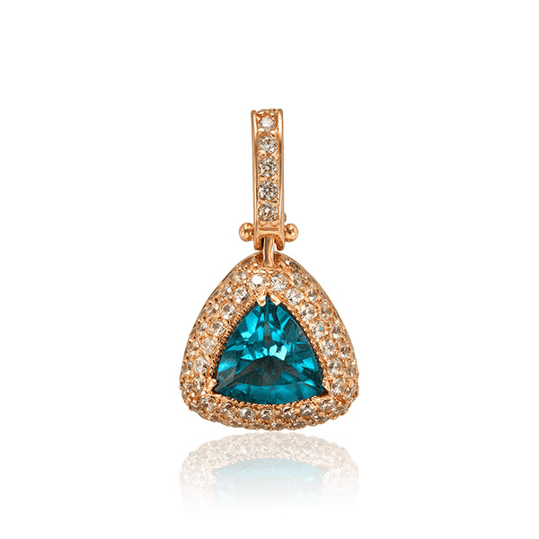 Золотой кулон с топазом и россыпью фианитов 035078 детальное изображение ювелирного изделия Золотые подвески Золотой кулон с топазом и россыпью фианитов 035078 детальное изображение ювелирного изделия Золотые подвески