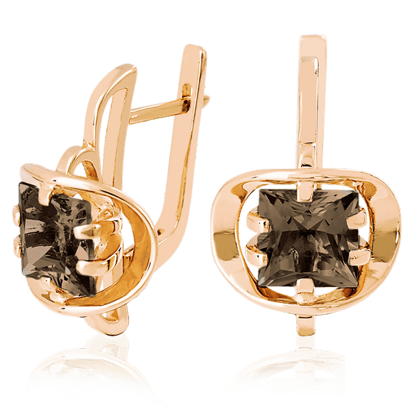 Золотые серьги с раухтопазом 023523 детальное изображение ювелирного изделия Золотые серьги с раухтопазом Золотые серьги с раухтопазом 023523 детальное изображение ювелирного изделия Золотые серьги с раухтопазом