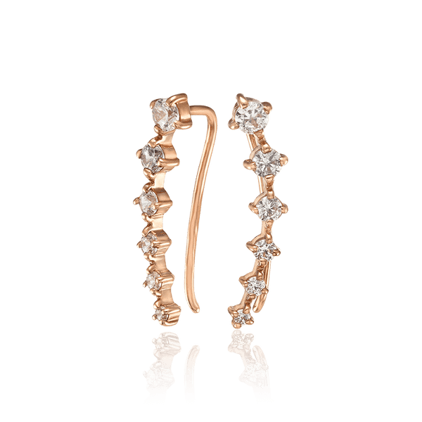 Серьги клаймберы золотые с фианитами 036086 детальное изображение ювелирного изделия Золотые серьги Серьги клаймберы золотые с фианитами 036086 детальное изображение ювелирного изделия Золотые серьги