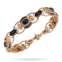 обзорное фото Золотой браслет женский с опалами и фианитами 034098 Золотые браслеты обзорное фото Золотой браслет женский с опалами и фианитами 034098  Золотые браслеты