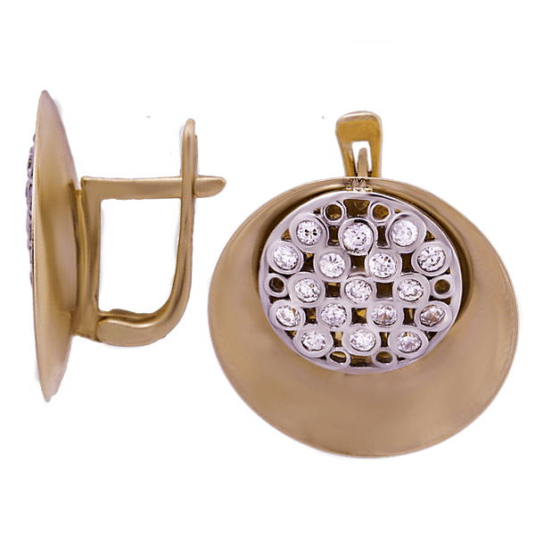 Золоті сережки з цирконієм 327 детальне зображення ювелірного виробу