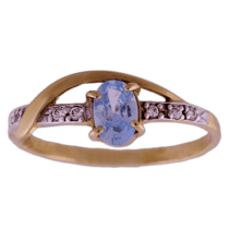 обзорное фото Золотое кольцо с топазом 18106  Золотые кольца с топазом
