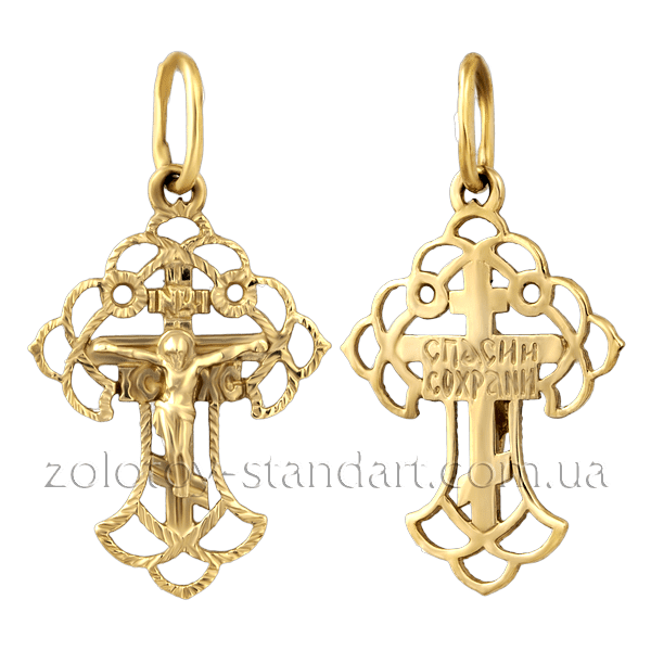 Золотий хрестик Ажурний 1,4,0161 детальне зображення ювелірного виробу Золотий хрестик Ажурний 1,4,0161 детальне зображення ювелірного виробу